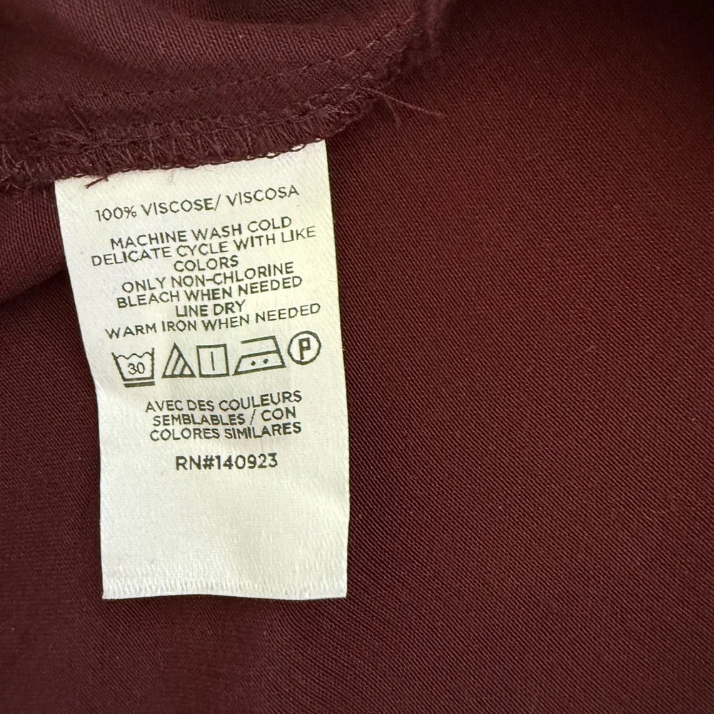 LOFT Deep Burgundy Twist Front Shirt Dress (6) - Picture 8 of 9